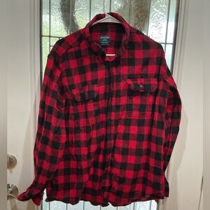 Faded Glory Men’s Large Red and Black Checkered Shirt